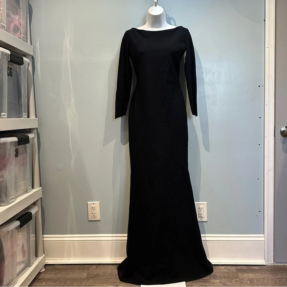 Chiara Boni La Petite Robe Tegan Black Backless Gown XS FLAWED